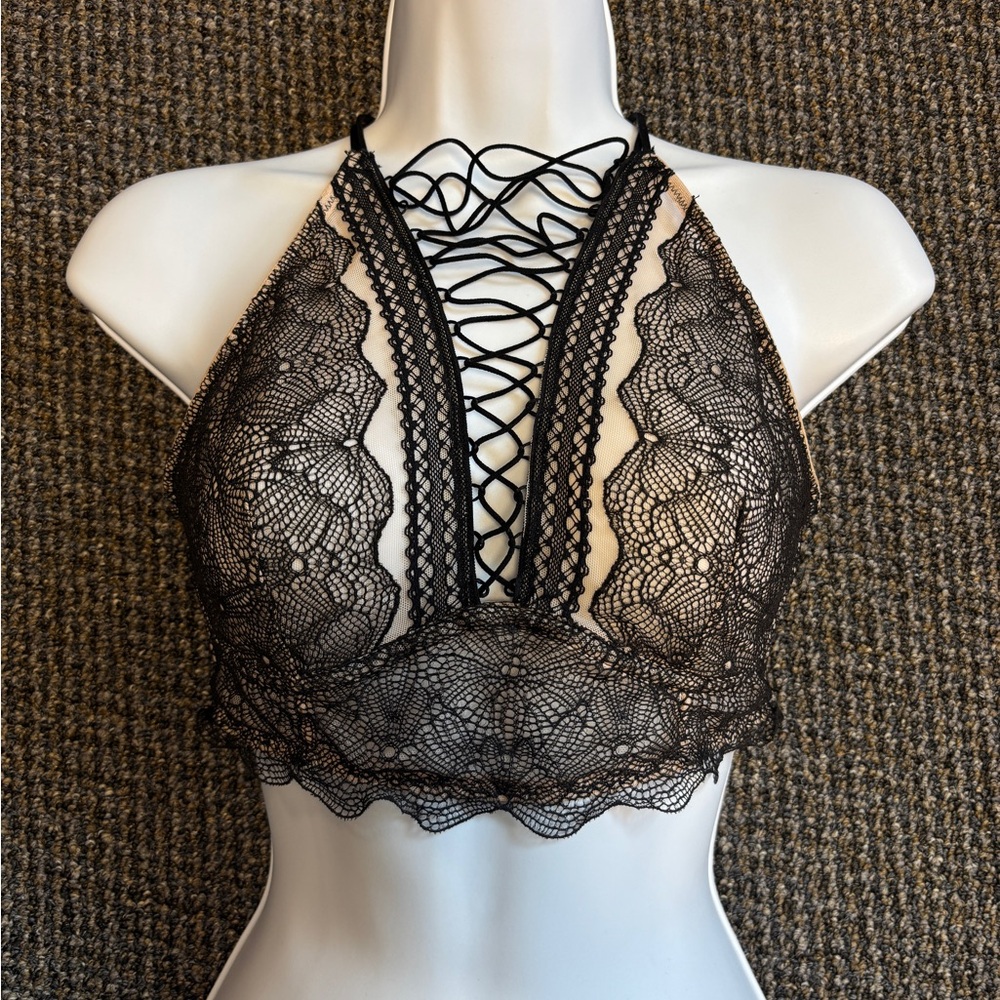 Victoria's Secret Black Lace Corset Bralette